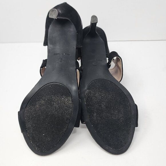 Betsy Johnson "Ryan" Black Fabric Open-Toed Heel, Women's 9 - Picture 7 of 7